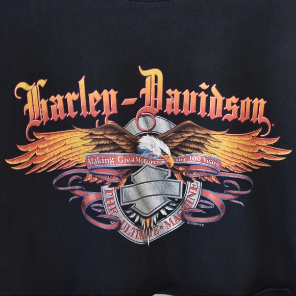 Harley-Davidson Eagle Motif Logo Crop Top T-Shirt - Picture 7 of 8